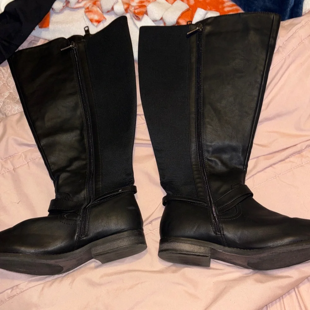 Lane Bryant Black Knee Boots Size 10 Plus Size Women’s Riding Boot Tall